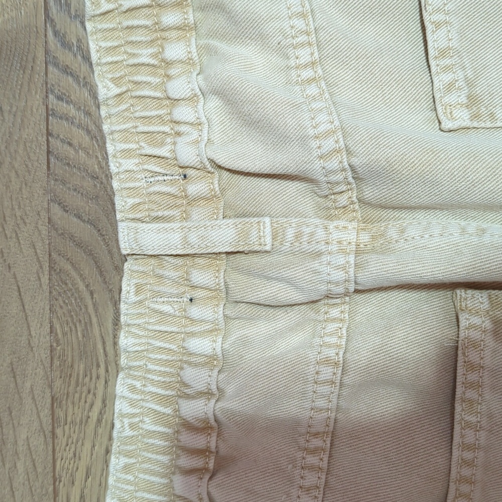 Free People Platoon Cargo Pants Khaki denim joggers jeans L - Picture 11 of 15